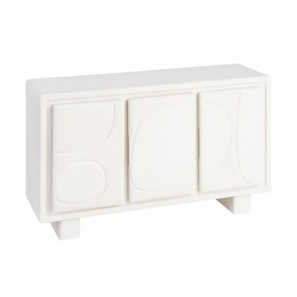 Aparador 3 Puertas Relieve Blanco, 120 X 38 X 70 Cm