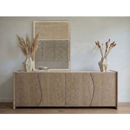 Aparador 4 Puertas Porcelánico Madera Fresno Lavado, 180 Cm