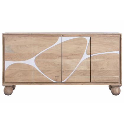 Aparador Abstracto Madera Acacia, 160X40X85 Cm