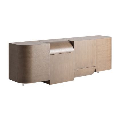 Aparador nórdico moderno en madera de roble marrón.