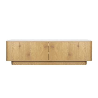 Mueble de TV en madera roble natural y sobre efecto mármol 180 cm