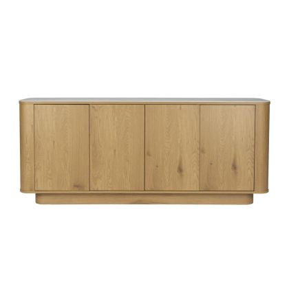 Aparador en madera roble natural y sobre efecto mármol 180 cm
