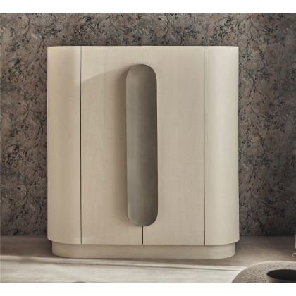 Aparador Alto 2 Puertas Mármol Madera Mango Natural Lavado, 170 Cm