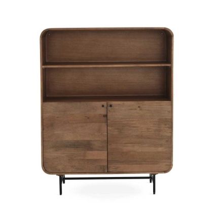 Aparador Alto Curvo Contornos Puertas Madera Mango, 110 Cm
