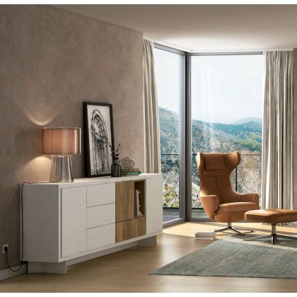 Aparador Alto Blanco Diseño Moderno, 173 Cm