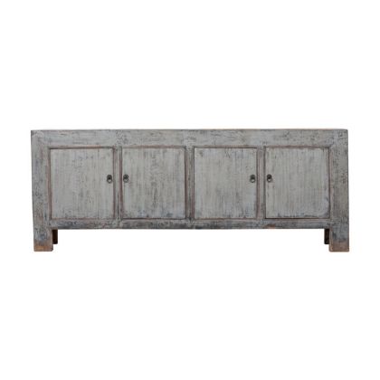 Aparador Gris 4 Puertas Madera Pino, 220 Cm