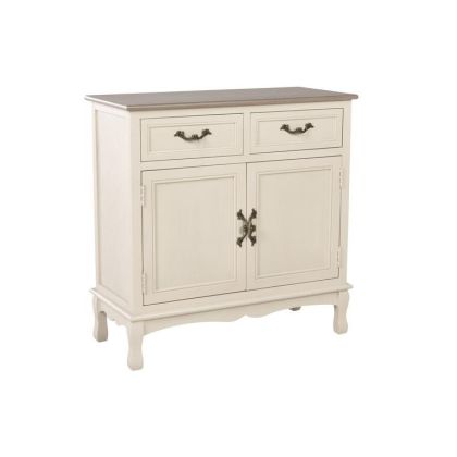 Aparador Madera Beige 2 Cajones 1 Puerta, 75 Cm