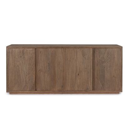 Aparador en madera de mango marrón con 4 puertas.