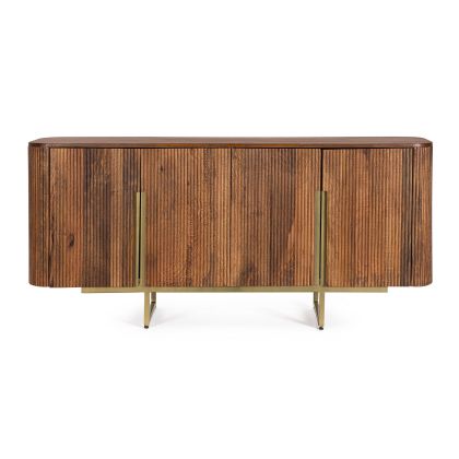 Aparador Vilas Estilo Art Decó Madera Mango Acero Natural Oro, 160 Cm