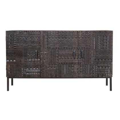 Aparador Tallado Africano Estilo Oriental, 150 Cm 