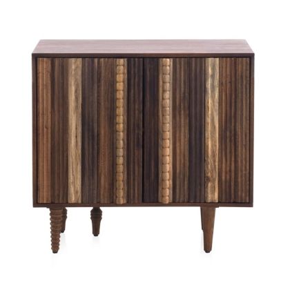 Aparador 2 Puertas Laminadas Multicolor Madera Acacia, 85 Cm
