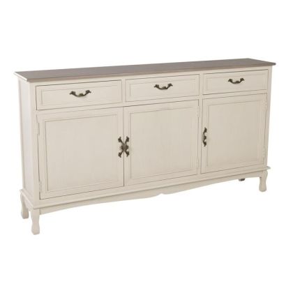 Aparador Pino Crema 3 Cajones 3 Puertas, 150 Cm