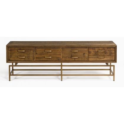 Mueble TV art decó Madera Envejecida Nogal, 180 Cm