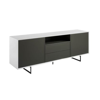 Aparador Buffet Moderno Lacado Gris Mate, 200 Cm