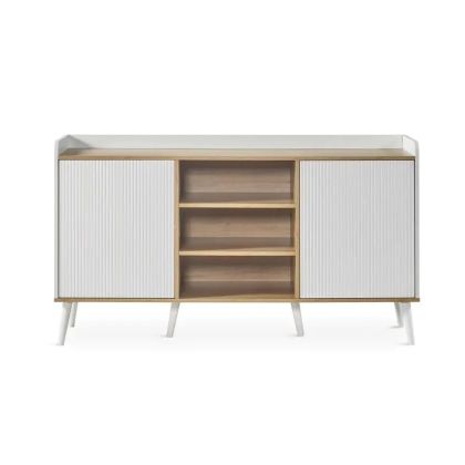Aparador Laminado Blanco Madera Natural, 150 Cm