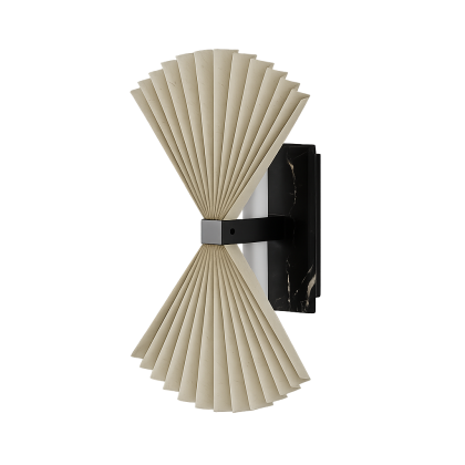 Aplique Pared HITA Papel Mármol Negro, 20 cm