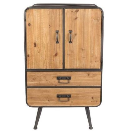 Armario Gin Madera Abeto Mdf Hierro, 100 Cm