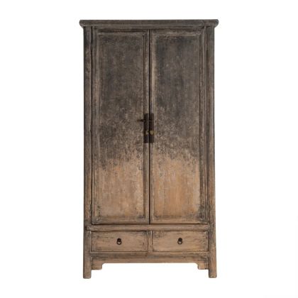 Armario Madera Pino Acabado Envejecido, 100 X 45 X 190 Cm