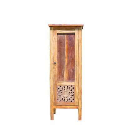 Armario Rústico Madera Teca 1 Puerta Tallado, 55 Cm