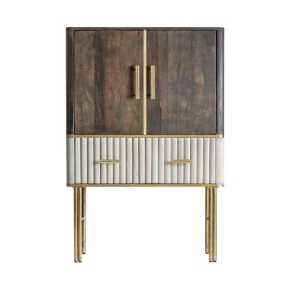 Armario Art decó Marrón Madera Y Hierro Dorado