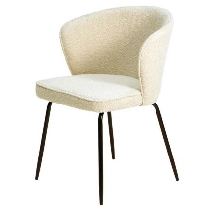 Silla Comedor Artis Tejido Bouclé Metal Pintado, 56 Cm
