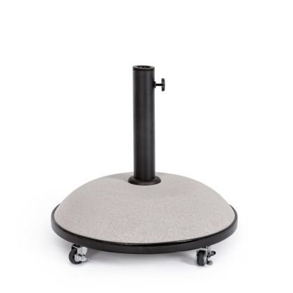 Base Sombrilla Con Ruedas Cemento Acero Gris 35 Kg