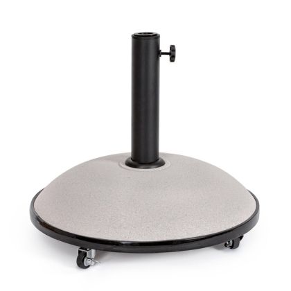 Base Sombrilla Con Ruedas Cemento Acero Gris 50 Kg