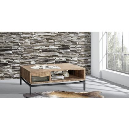 Mesa Centro Madera Mango Natural/Negro