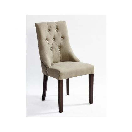 Silla vintage capitoné, Beige Lino Bourd  99 Cm