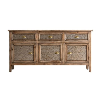 Aparador Oriental Natural Oro, 3 Cajones 3 Puertas nisha 