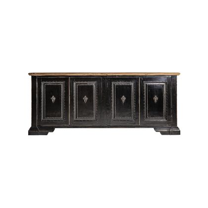 Aparador Vintage Negro / Natural Madera Olmo,220 Cm