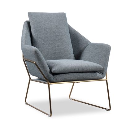 Sillón Moderno Tuy Tapizado Poliéster Gris Metal