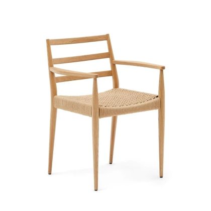Silla Cuerda Madera Maciza Roble, 60 Cm