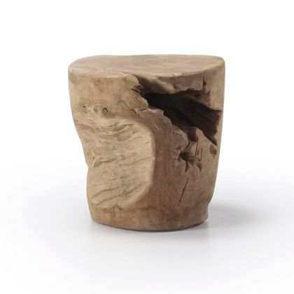 Mesa Auxiliar Madera de Teca Natural, 35 Cm