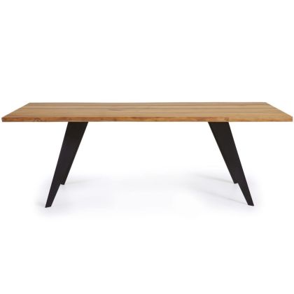 Mesa Comedor Koda Estilo Industrial Natural Madera Roble Mdf, 160 Cm
