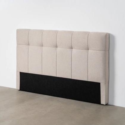 Cabecero en madera tapizada en tejido y nylon beige 160 cm