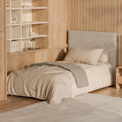 Cabecero tapizado en tejido color beige 100 cm