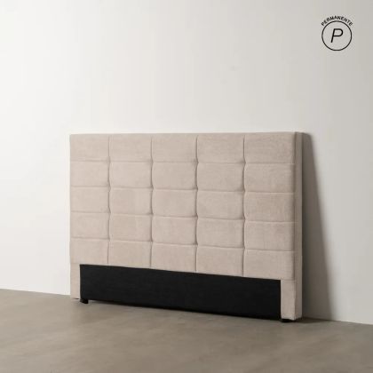Cabecero en madera tapizada en tejido y nylon beige 160 cm