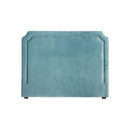 Cabecero Tapizado Azul Terciopelo Art decó, 160 cm