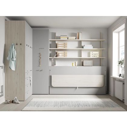 Cama Abatible Horizontal 90cm con escritorio U&D 05