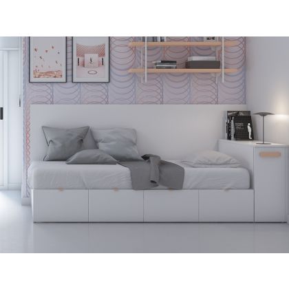 Cama Modular 90 x 190 con Arcón Extraíble Cubo Vita 12