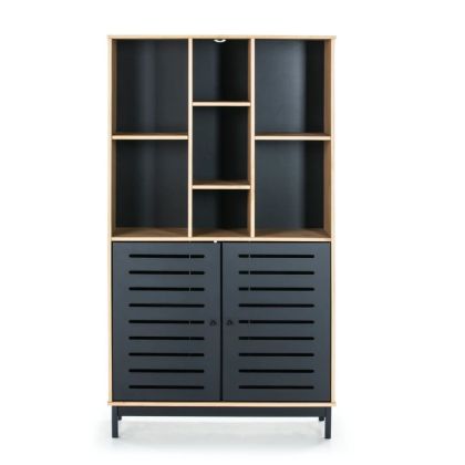 Librería Alessia Estilo Moderno Madera Negro, 160 Cm
