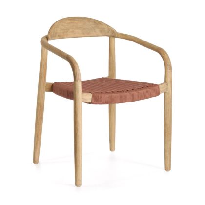 Silla Madera Maciza Cuerda Terracota, 56 Cm