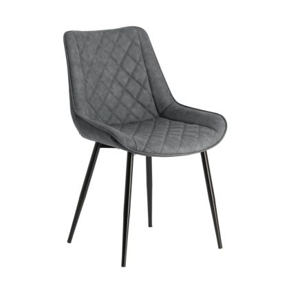 Silla Tapizada Grafito Metal Acabado Negro, 53 Cm