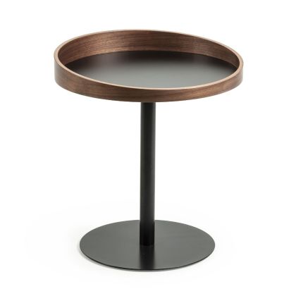 Mesa auxilia Diseño Moderno Nogal Metal Negro, 46 cm