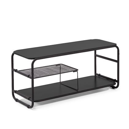 Mueble Tv Industrial Metal negro Melanina, Salón