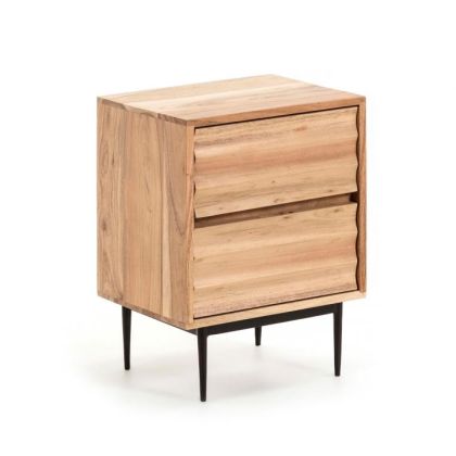 Mesita De Noche Moderna 2/Cajones Madera , 40 Cm 