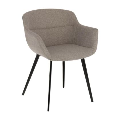 Silla Moderna Tejido Gris Acero Negro