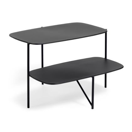 Mesa Auxiliar Metal Negro Moderno, 61 Cm
