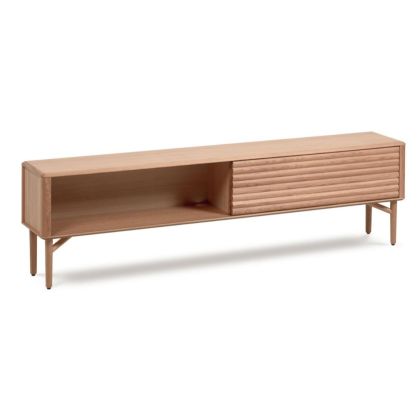 TV Stand 2 Doors Oak Veneer Wood, 200 Cm